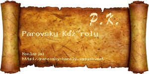 Parovsky Károly névjegykártya